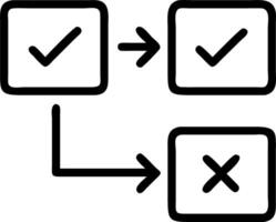 Approval system illustrated by floating checkmarks and X symbols being interactively selected within a digital workflow environment for approvals vector