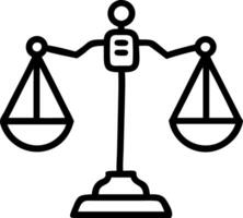 AI ethics holographic icons with justice scales depicting ethical artificial intelligence usage in modern workplaces vector
