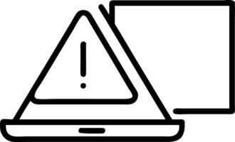 A warning triangle floating above a laptop symbolizing alerts or risks vector