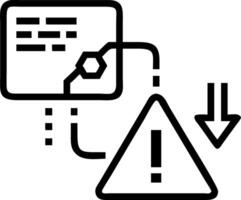 A warning icon accompanies holographic analysis of suspicious data representing fraud detection and data security measures vector