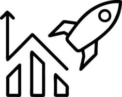 A rocket icon and chart for role play promoting future oriented strategies to push digital upgrades and enhance brand expansion vector