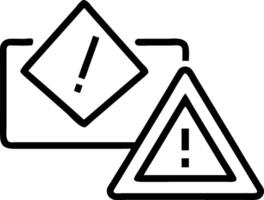 A red warning triangle over a code editor representing system errors in error detection processes vector