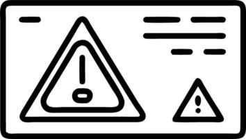 A red warning triangle holographically displayed on a digital dashboard indicating error notifications vector