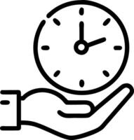 A holographic clock for role play showcasing around the clock services and prompting participants to handle urgent customer needs vector