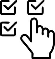 A hand tapping holographic checkmarks and crosses on virtual documents representing document verification in a digital workflow Set 2 vector