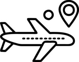 A holographic airplane icon with interactive destination markers to illustrate flight booking in travel management vector