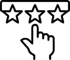 A hand submits star ratings through a holographic interface illustrating customer review submission and feedback mechanisms vector