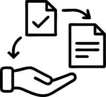 A hand interacts with floating legal documents and approval workflows representing legal documentation and compliance processes Set 7 vector
