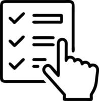 A hand interacting with a checklist and progress indicators to showcase goal achievement and task completion in business settings vector
