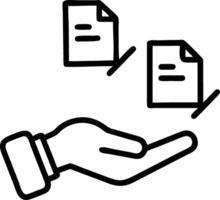 A hand interacts with floating legal documents and approval workflows representing legal documentation and compliance processes Set 4 vector