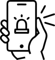 A hand holding a glowing Scam Alert notification on a smartphone Set 2 vector
