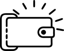 A glowing wallet icon represents secure digital payments and transactions symbolizing digital wallets and financial security measures vector