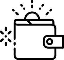 A glowing wallet icon represents secure digital payments and transactions symbolizing digital wallets and financial security measures Set 2 vector