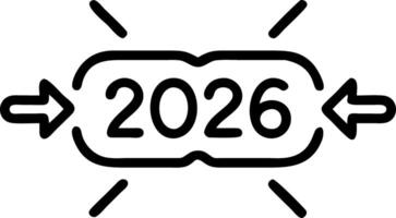 A glowing roadmap features milestones labeled 2026 and beyond representing future planning and strategic roadmap development Set 12 vector