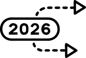 A glowing roadmap features milestones labeled 2026 and beyond representing future planning and strategic roadmap development Set 10 vector