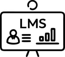 A glowing LMS dashboard displays training metrics holographically representing employee training and development vector