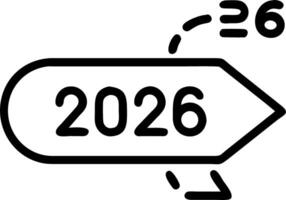 A glowing roadmap features milestones labeled 2026 and beyond representing future planning and strategic roadmap development Set 6 vector