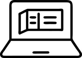 A glowing laptop showing interactive learning tools vector