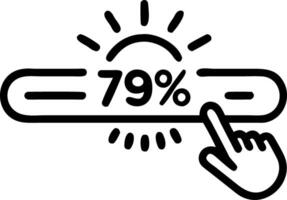 A glowing progress bar showing Software Update 79 vector