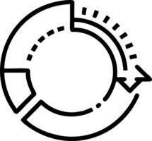 A glowing circular chart shows progress in multiple operational areas holographically representing circular efficiency and operational metrics vector