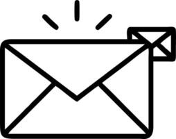 A glowing envelope icon showing an alert for new emails vector