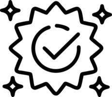 A glowing checkmark icon surrounded by stars in a holographic display representing quality ratings vector