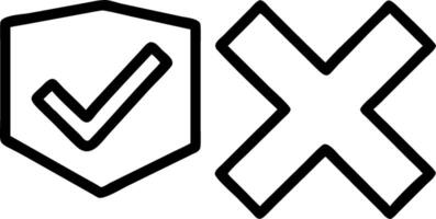 A floating holographic green checkmark and red cross for task decisions vector