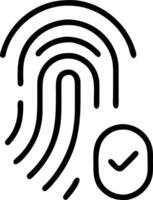 A digital fingerprint is scanned holographically symbolizing data protection and secure authentication processes vector