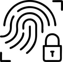A digital fingerprint being scanned for authentication to represent data protection in cybersecurity frameworks vector