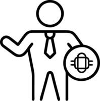 Zero trust security concept businessman holds intangible icon ensures network defense advanced data protection fosters brand stability mitigates cyber threats vector