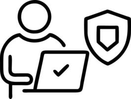 Zero trust security concept professional with laptop showcasing restricted access environment ensures data safety brand continuity advanced encryption model vector