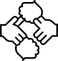 Young business people putting their hands together in to stack of hands representing unity and teamwork concept vector