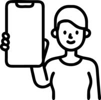 Young African American woman holding cell phone with blank white display at home showcasing mobile applications technology concept in an over the shoulder close up view vector