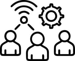 working people with clever device for workflow of industry 40 vector