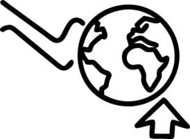 World economic downfall illustrated with to red background falling arrow and world map symbolizing global financial decline vector