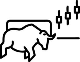 Wireframe illustration showing bearish and bullish trends in technology trading for the stock market vector