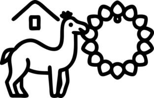 Whimsical watercolor illustration of camel adorned with wreath beside charming house evoking festive joyful atmosphere perfect for holiday themes Set 2 vector