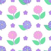 Watercolor inspired spring flower seamless pattern with hydrangeas and azaleas for soft interiors vector
