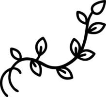 Watercolor illustration of delicate vine with green leaves curling and twisting in graceful pattern ideal for botanical decor and nature art vector