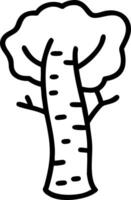 Watercolor illustration of birch tree with distinctive white bark clipart style hand drawn perfect for nursery art on white background vector