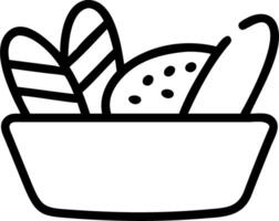 Watercolor illustration of to basket filled with assorted breads highlighting artisanal bakery products and rustic kitchen charm in artistic style Set 2 vector