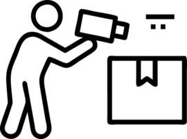 warehouse worker using bar code scanner to scanning box and analyze newly arrived goods for further placement in storage department Working at warehouse vector