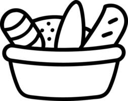 Watercolor illustration of to basket filled with assorted breads highlighting artisanal bakery products and rustic kitchen charm in artistic style Set 4 vector