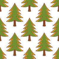 Warm autumn trees seamless tile pattern with chestnut and fir trees for inviting seasonal decor Set 3 vector