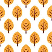 Warm autumn trees seamless tile pattern with chestnut and fir trees for inviting seasonal decor vector