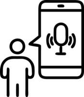 voice recording man touching microphone icon smartphone mobile application record sound audio music voice message use voice direct AI search information internet Set 5 vector