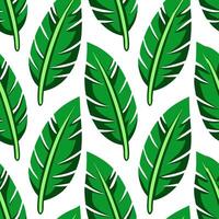 Vibrant summer leaves seamless pattern with banana leaves and tropical greenery for bold summer vibes vector