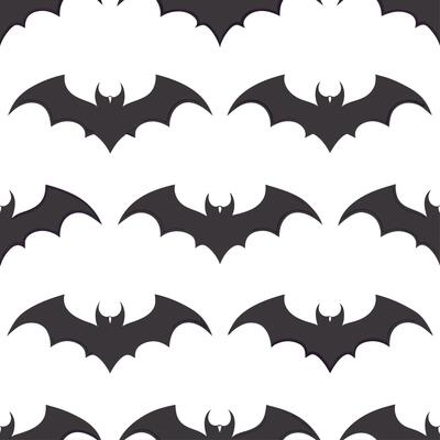 Vampires and bats seamless tile pattern with gothic elements and dark hues for spooky Halloween decor