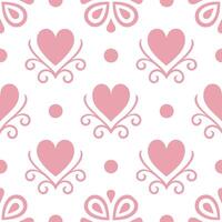 Valentine hearts and love letters seamless tile pattern with romantic scripts and pastel hues for elegant decor Set 2 vector