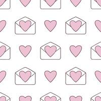 Valentine hearts and love letters seamless tile pattern with romantic scripts and pastel hues for elegant decor Set 4 vector